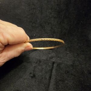 10k Etched Gold Bangle Bracelet